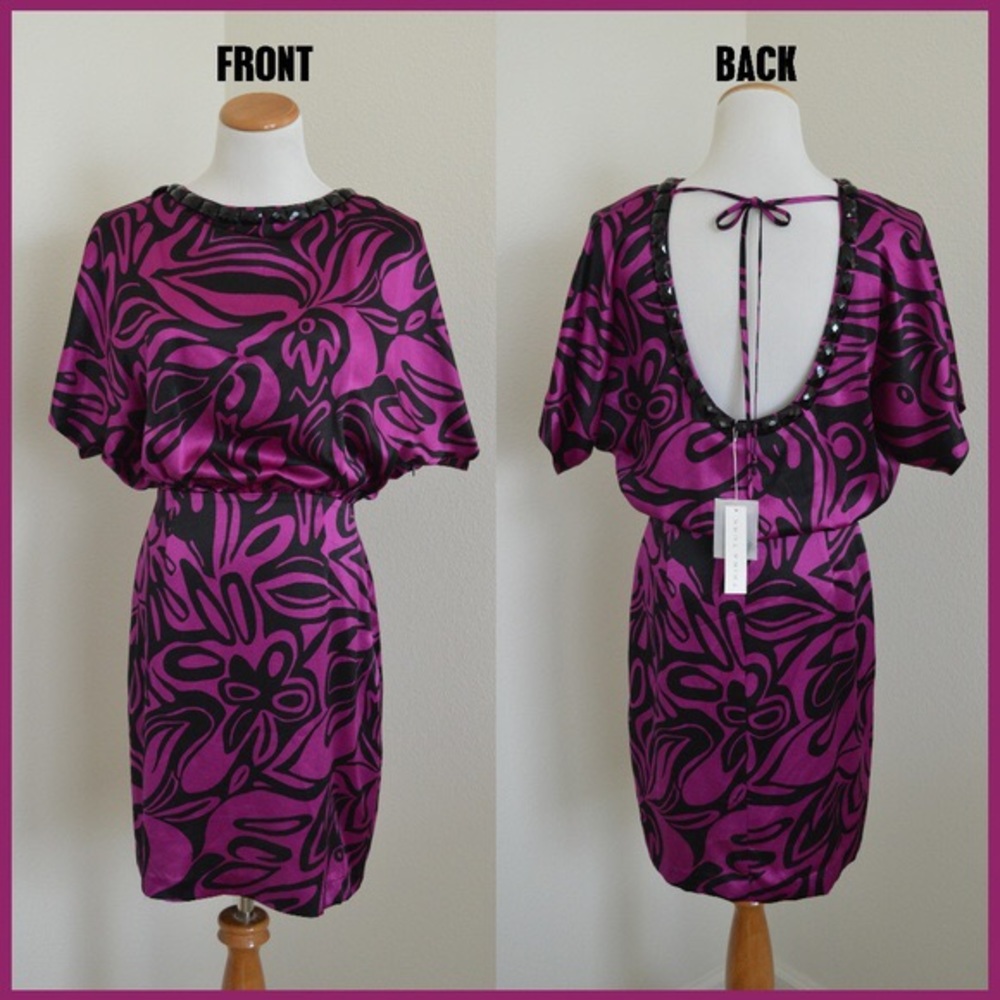 Trina Turk Size 4 purple and black dress, like new